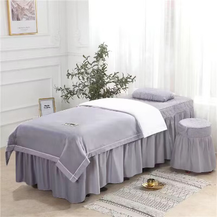 91家纺网 家纺一手货源 找家纺 乐逸 2023新款亲肤款四季床罩 亲肤纯色压线款 灰色