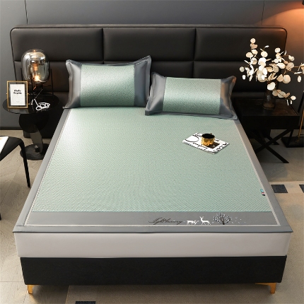  恒爱 2024新款冰藤凉席 小鹿-草绿