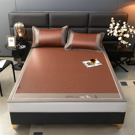  恒爱 2024新款冰藤凉席 小鹿-咖