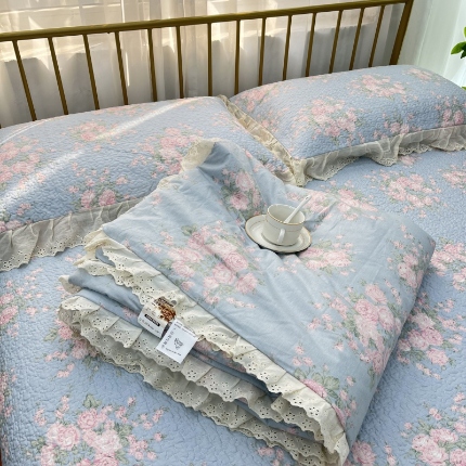 91家纺网 家纺一手货源 找家纺 （总）暖居 2024新款直播全棉夹棉床盖夏被三件套夏凉被