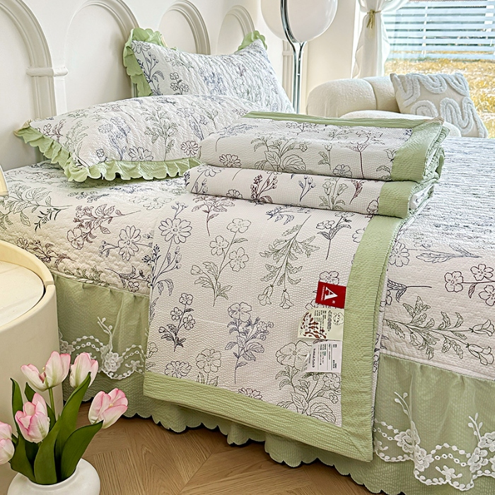 91家纺网 家纺一手货源 找家纺 （总）漫布云A类双层纱棉麻床盖款夏被四件套水洗棉泡泡纱泡泡棉小竺棉夏被床盖款四件套 