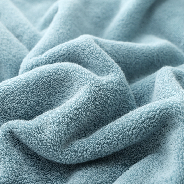 91家纺网 家纺一手货源 找家纺 朴尔家纺-毛巾被 2024新款32股全棉精织缎档维斯克加厚加大浴巾 水雾蓝90*180cm
