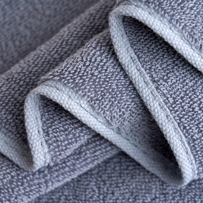 91家纺网 家纺一手货源 找家纺 朴尔家纺-毛巾被 2024新款全棉32股民族风长城格加厚毛巾浴巾方巾三件套 毛巾灰色34*74cm