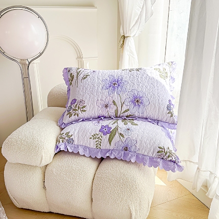 91家纺网 家纺一手货源 找家纺 总苏米娜2024春夏A类母婴级双层纱棉麻夹棉枕套一对泡泡纱泡泡棉全棉磨毛纯棉水洗棉夹棉花边枕套一对