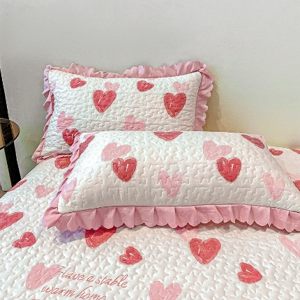 91家纺网 家纺一手货源 找家纺 总苏米娜2024春夏A类母婴级双层纱棉麻夹棉枕套一对泡泡纱泡泡棉全棉磨毛纯棉水洗棉夹棉花边枕套一对