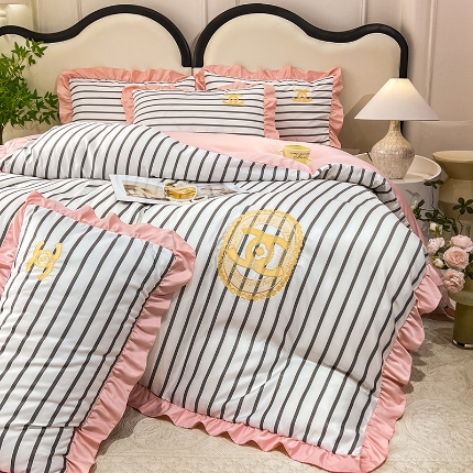 91家纺网 家纺一手货源 找家纺 （总）新21 经年2025年 水洗真丝冰丝天丝韩版四件套直播爆款 浅夏系列