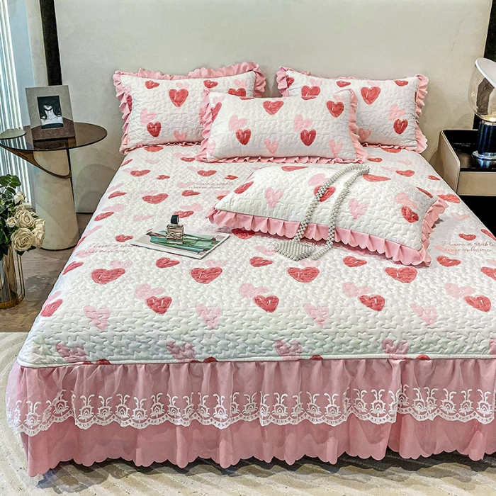 91家纺网 家纺一手货源 找家纺 （总）漫布云2025春夏A类小清新双层纱棉麻泡泡棉床盖三件套有氧提花小竺棉纯棉全棉泡泡纱床盖三件套