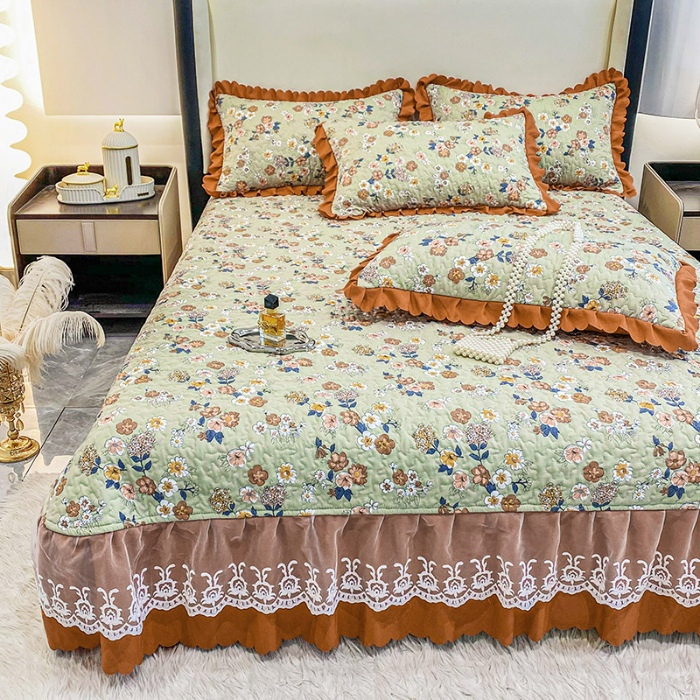 91家纺网 家纺一手货源 找家纺 （总）漫布云2025春夏A类小清新双层纱棉麻泡泡棉床盖三件套有氧提花小竺棉纯棉全棉泡泡纱床盖三件套