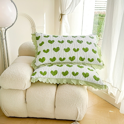 91家纺网 家纺一手货源 找家纺 漫布云2025春夏A类母婴级双层纱棉麻夹棉枕套一对泡泡纱泡泡棉全棉磨毛纯棉水洗棉夹棉花边枕套一对 