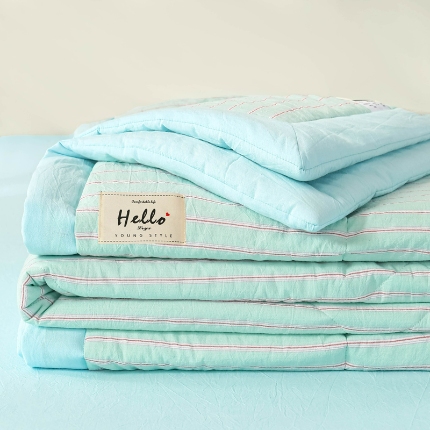 91家纺网 家纺一手货源 找家纺 恋人优选 新款全棉水洗棉夏被薄被子纯棉夏凉被四件套被芯空调被