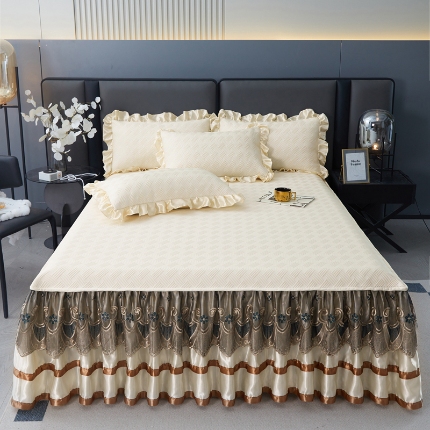 91家纺网 家纺一手货源 找家纺 （总）源梦家纺 2025新款PE聚乙烯欧式床裙凉席——梦之约系列