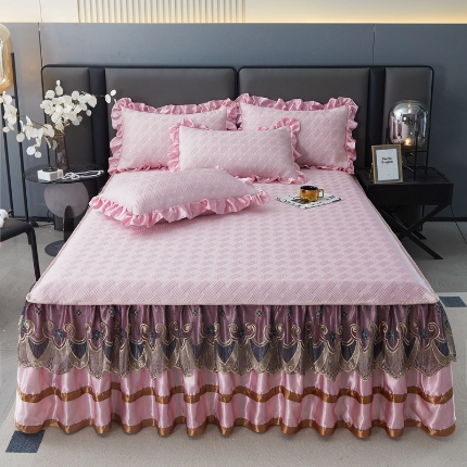 91家纺网 家纺一手货源 找家纺 （总）源梦家纺 2025新款PE聚乙烯欧式床裙凉席——梦之约系列