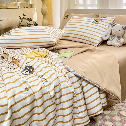 91家纺网 家纺一手货源 找家纺 （总）新24 经年2025年 水洗真丝冰丝天丝夏被四件套直播爆款 好伙伴系列