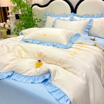 91家纺网 家纺一手货源 找家纺 （总）新19 经年2025年水洗真丝冰丝天丝韩版四件套直播爆款 一世系列