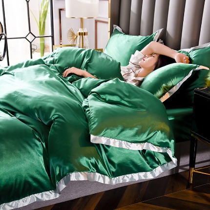 91家纺网 家纺一手货源 找家纺 （总）5经年 2025年奢华真丝手感水洗冰丝天丝四件套直播爆款 初见系列