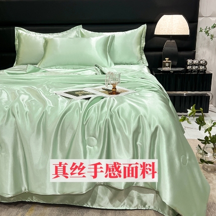 91家纺网 家纺一手货源 找家纺 （总）新18 经年2025年 丝绸真丝手感水洗真丝天丝夏被四件套直播爆款