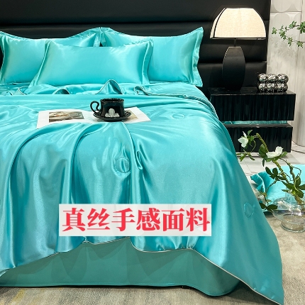 91家纺网 家纺一手货源 找家纺 （总）新18 经年2025年 丝绸真丝手感水洗真丝天丝夏被四件套直播爆款