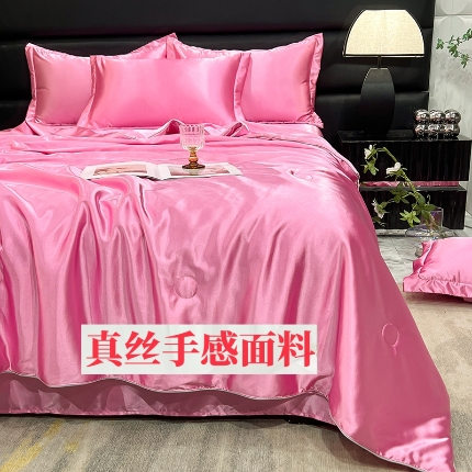 91家纺网 家纺一手货源 找家纺 （总）新18 经年2025年 丝绸真丝手感水洗真丝天丝夏被四件套直播爆款