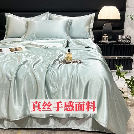 91家纺网 家纺一手货源 找家纺 （总）新18 经年2025年 丝绸真丝手感水洗真丝天丝夏被四件套直播爆款