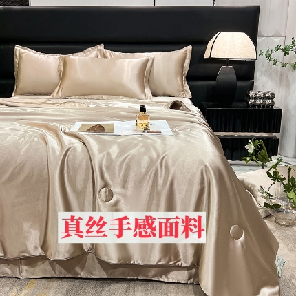 91家纺网 家纺一手货源 找家纺 （总）新18 经年2025年 丝绸真丝手感水洗真丝天丝夏被四件套直播爆款