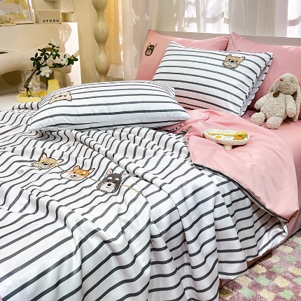 91家纺网 家纺一手货源 找家纺 （总）经年 2025新款水洗真丝夏被四件套 好伙伴系列