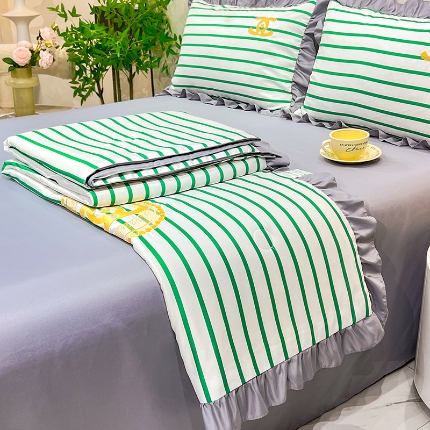 91家纺网 家纺一手货源 找家纺 （总）新22 经年2025年 水洗真丝韩版夏被四件套浅夏系列