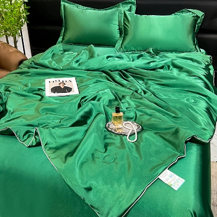 91家纺网 家纺一手货源 找家纺 （总）新18 经年2025年 夏季丝绸真丝手感水洗真丝夏被四件套