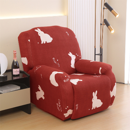 91家纺网 家纺一手货源 找家纺 雅竹家纺 2024新款牛奶丝印花芝华士沙发套 田园兔