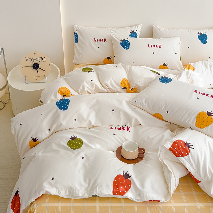 91家纺网 家纺一手货源 找家纺 （总）2024苏东来13372小清新纯棉单被套全棉单被套小碎花纯棉印花四件套双层纱泡泡棉小竺棉四件套