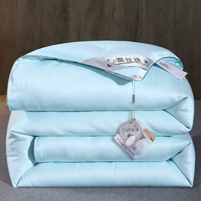 91家纺网 家纺一手货源 找家纺 恒鑫家纺 2025新款蚕丝被 蓝色
