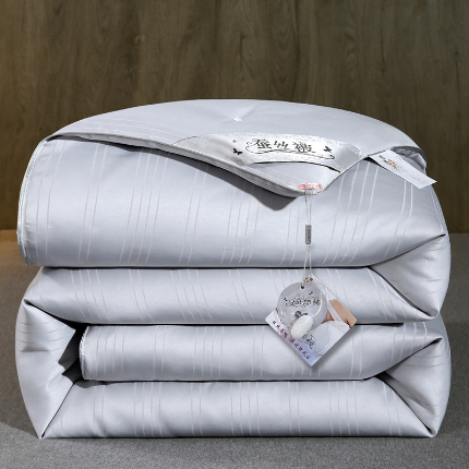 91家纺网 家纺一手货源 找家纺 恒鑫家纺 2025新款蚕丝被 灰色