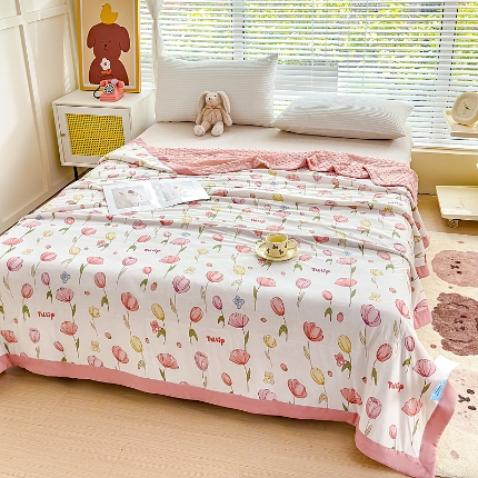 91家纺网 家纺一手货源 找家纺 （总）【苏东来】2024印花凉感丝冰豆豆被夏被被子夏凉被空调被凉豆豆被小竺棉泡泡棉双层纱夏被