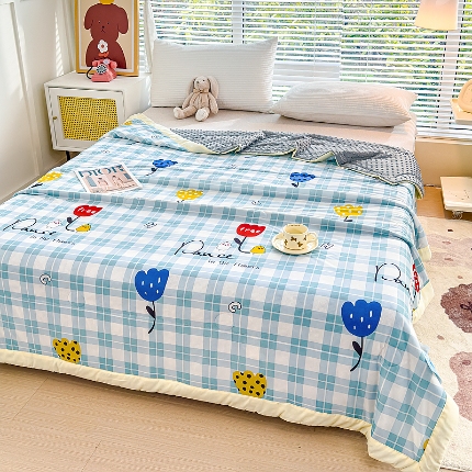 91家纺网 家纺一手货源 找家纺 （总）【苏东来】2024印花凉感丝冰豆豆被夏被被子夏凉被空调被凉豆豆被小竺棉泡泡棉双层纱夏被