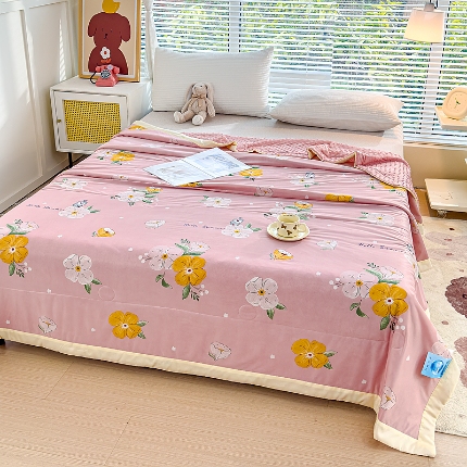 91家纺网 家纺一手货源 找家纺 （总）【苏东来】2024印花凉感丝冰豆豆被夏被被子夏凉被空调被凉豆豆被小竺棉泡泡棉双层纱夏被