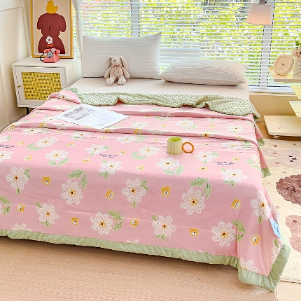 91家纺网 家纺一手货源 找家纺 （总）【苏东来】2024印花凉感丝冰豆豆被夏被被子夏凉被空调被凉豆豆被小竺棉泡泡棉双层纱夏被