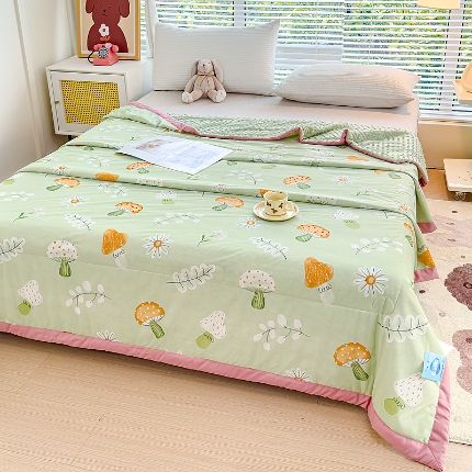 91家纺网 家纺一手货源 找家纺 （总）【苏东来】2024印花凉感丝冰豆豆被夏被被子夏凉被空调被凉豆豆被小竺棉泡泡棉双层纱夏被