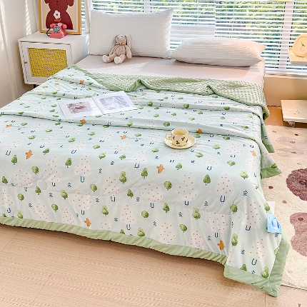 91家纺网 家纺一手货源 找家纺 （总）【苏东来】2024印花凉感丝冰豆豆被夏被被子夏凉被空调被凉豆豆被小竺棉泡泡棉双层纱夏被