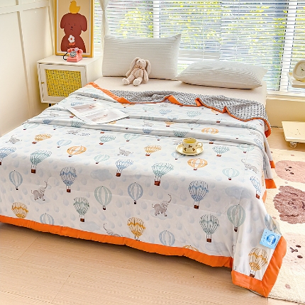 91家纺网 家纺一手货源 找家纺 （总）【苏东来】2024印花凉感丝冰豆豆被夏被被子夏凉被空调被凉豆豆被小竺棉泡泡棉双层纱夏被