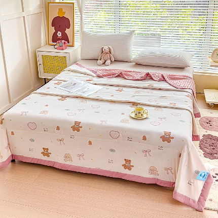 91家纺网 家纺一手货源 找家纺 （总）【苏东来】2024印花凉感丝冰豆豆被夏被被子夏凉被空调被凉豆豆被小竺棉泡泡棉双层纱夏被