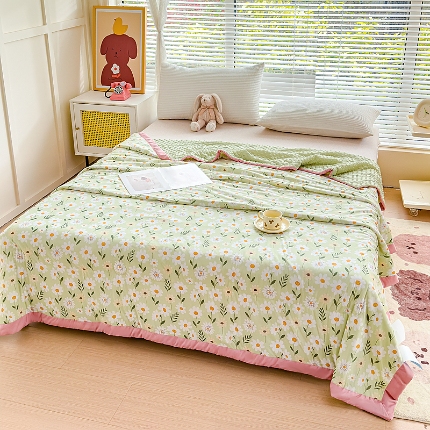 91家纺网 家纺一手货源 找家纺 （总）【苏东来】2024印花凉感丝冰豆豆被夏被被子夏凉被空调被凉豆豆被小竺棉泡泡棉双层纱夏被