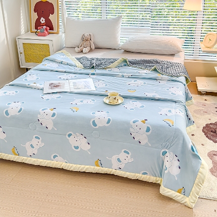 91家纺网 家纺一手货源 找家纺 （总）【苏东来】2024印花凉感丝冰豆豆被夏被被子夏凉被空调被凉豆豆被小竺棉泡泡棉双层纱夏被