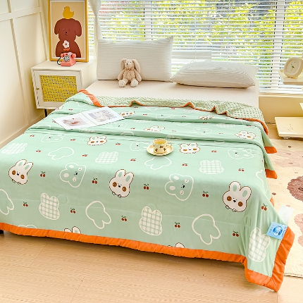 91家纺网 家纺一手货源 找家纺 （总）【苏东来】2024印花凉感丝冰豆豆被夏被被子夏凉被空调被凉豆豆被小竺棉泡泡棉双层纱夏被