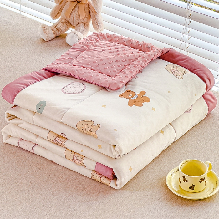 91家纺网 家纺一手货源 找家纺 （总）【苏东来】2024印花凉感丝冰豆豆被夏被被子夏凉被空调被凉豆豆被小竺棉泡泡棉双层纱夏被