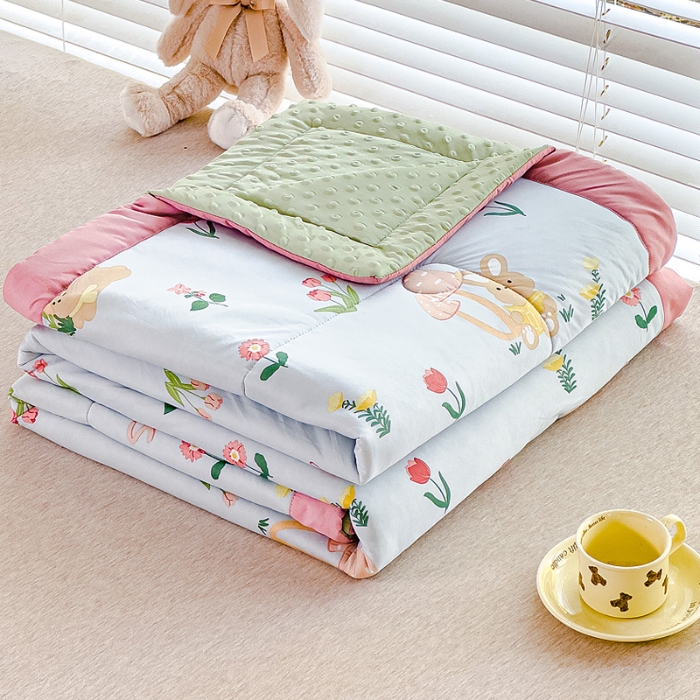 91家纺网 家纺一手货源 找家纺 （总）【苏东来】2024印花凉感丝冰豆豆被夏被被子夏凉被空调被凉豆豆被小竺棉泡泡棉双层纱夏被