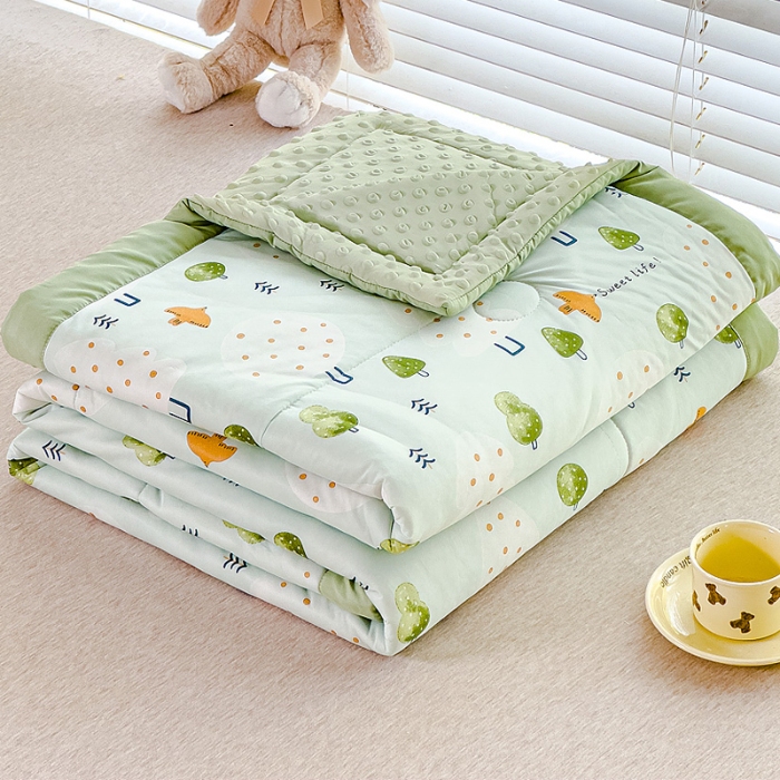 91家纺网 家纺一手货源 找家纺 （总）【苏东来】2024印花凉感丝冰豆豆被夏被被子夏凉被空调被凉豆豆被小竺棉泡泡棉双层纱夏被