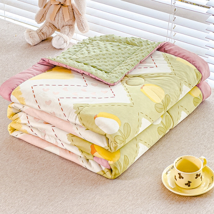 91家纺网 家纺一手货源 找家纺 （总）【苏东来】2024印花凉感丝冰豆豆被夏被被子夏凉被空调被凉豆豆被小竺棉泡泡棉双层纱夏被