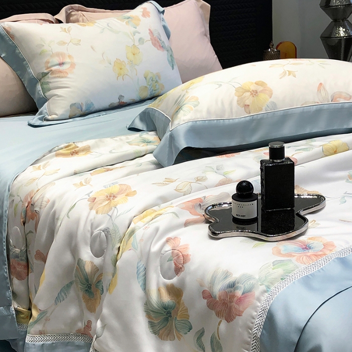 91家纺网 家纺一手货源 找家纺 （总）黑白森林2024款 60S支兰精天丝数码印花夏被