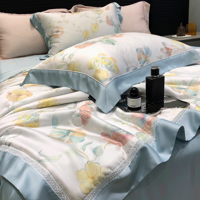 91家纺网 家纺一手货源 找家纺 （总）黑白森林2024款 60S支兰精天丝数码印花夏被