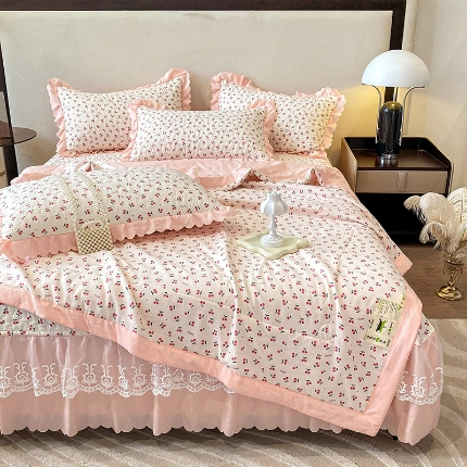 91家纺网 家纺一手货源 找家纺 （总）2025春夏A类母婴级泡泡纱床盖款夏被四件套泡泡棉小竺棉双层纱棉麻纯棉全棉夏被四件套纯棉全棉夏被四件套 