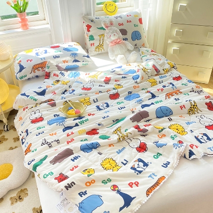 91家纺网 家纺一手货源 找家纺 （总）12 经年：2025年米菲兔专版授权A类针织棉夏被镂空花边款 直播爆款